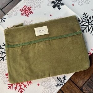 NWOT Sezane Velvet Clutch - Olive Green